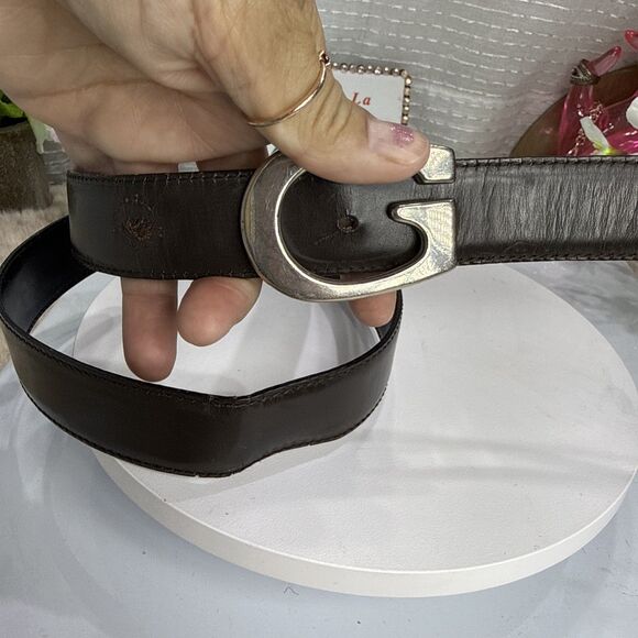 (H) GUCCI Vintage Reversible Leather Belt Brown/Black \